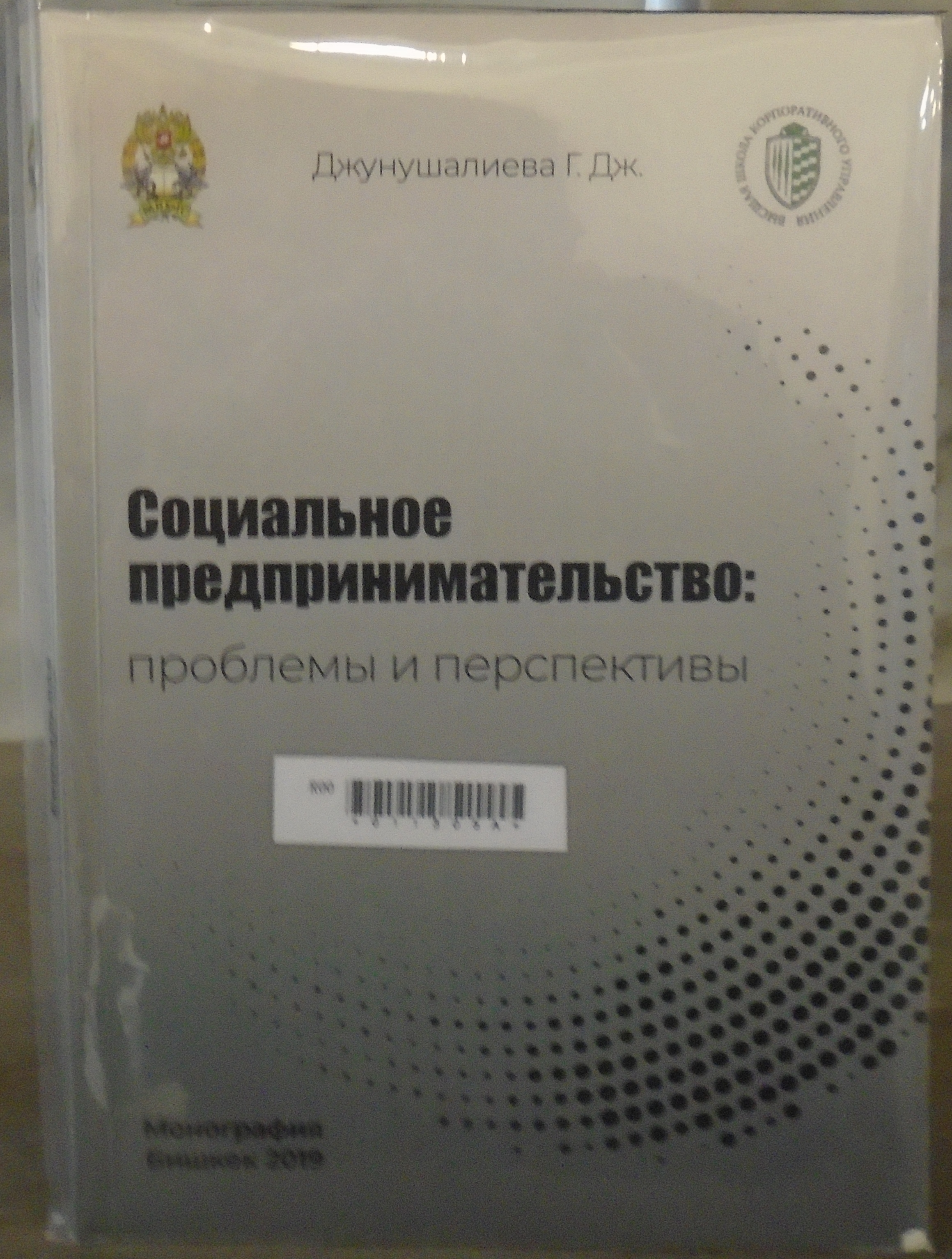 Социальное предпринимательство: проблемы и перспективы / Джунушалиева Г. Дж. / Бишкек: ОсОО “V.R.S. Company”, 2019.